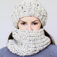 DIY knitting kit for a knit hat, chunky beanie hat, knitting tutorial, Octavia hat PDF