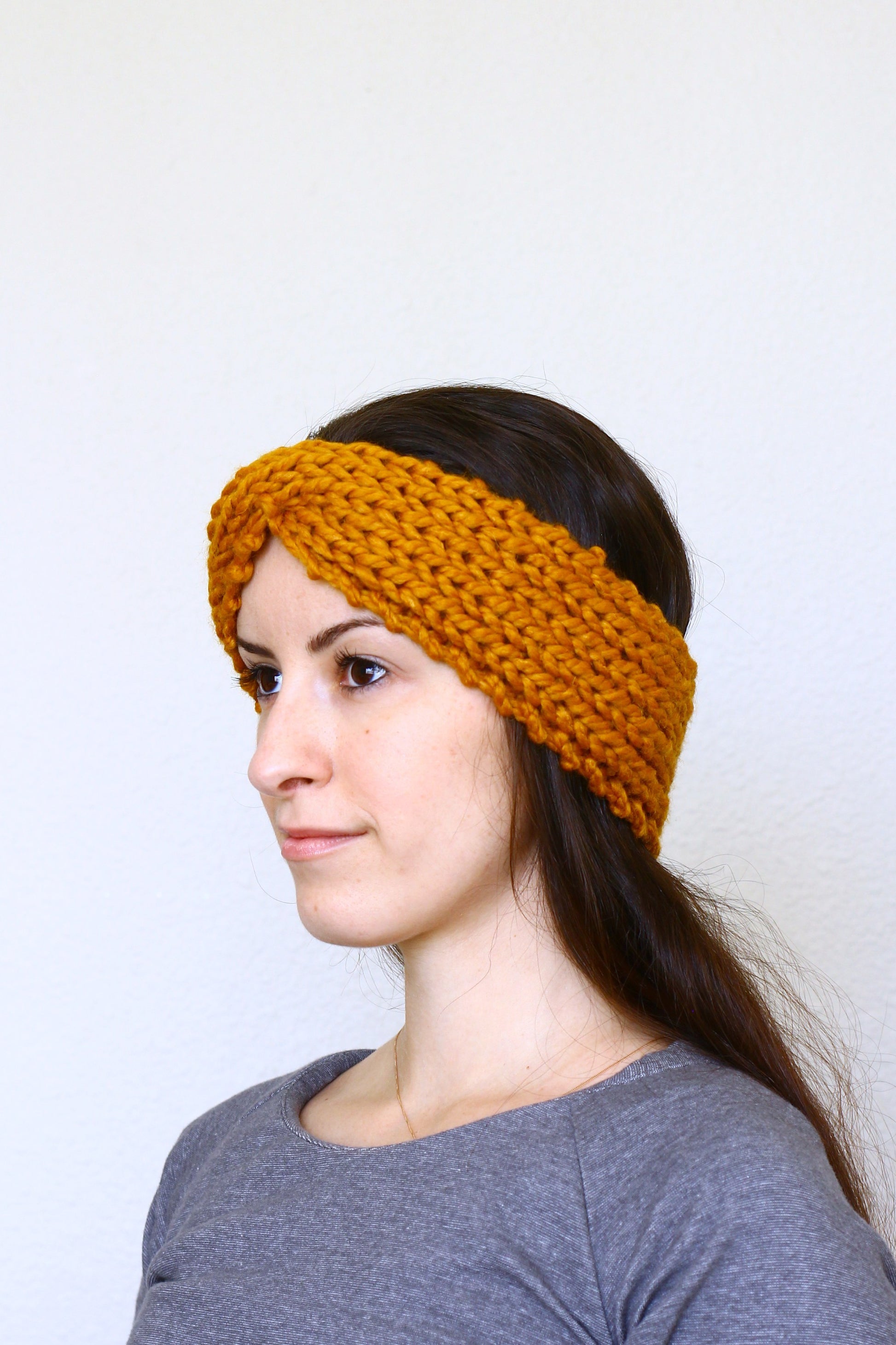 Knit headband ear warmer, running headband for women
