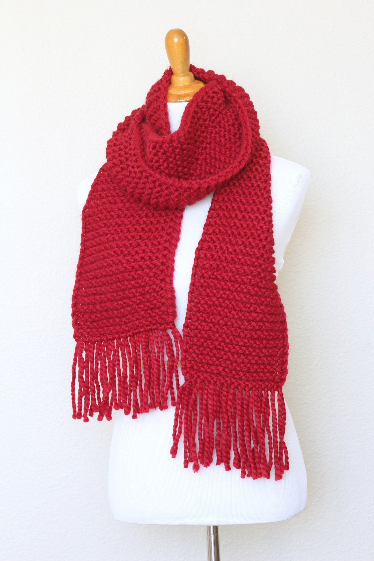 Knit scarf, chunky red scarf, oversized scarf, women scarf, men scarf