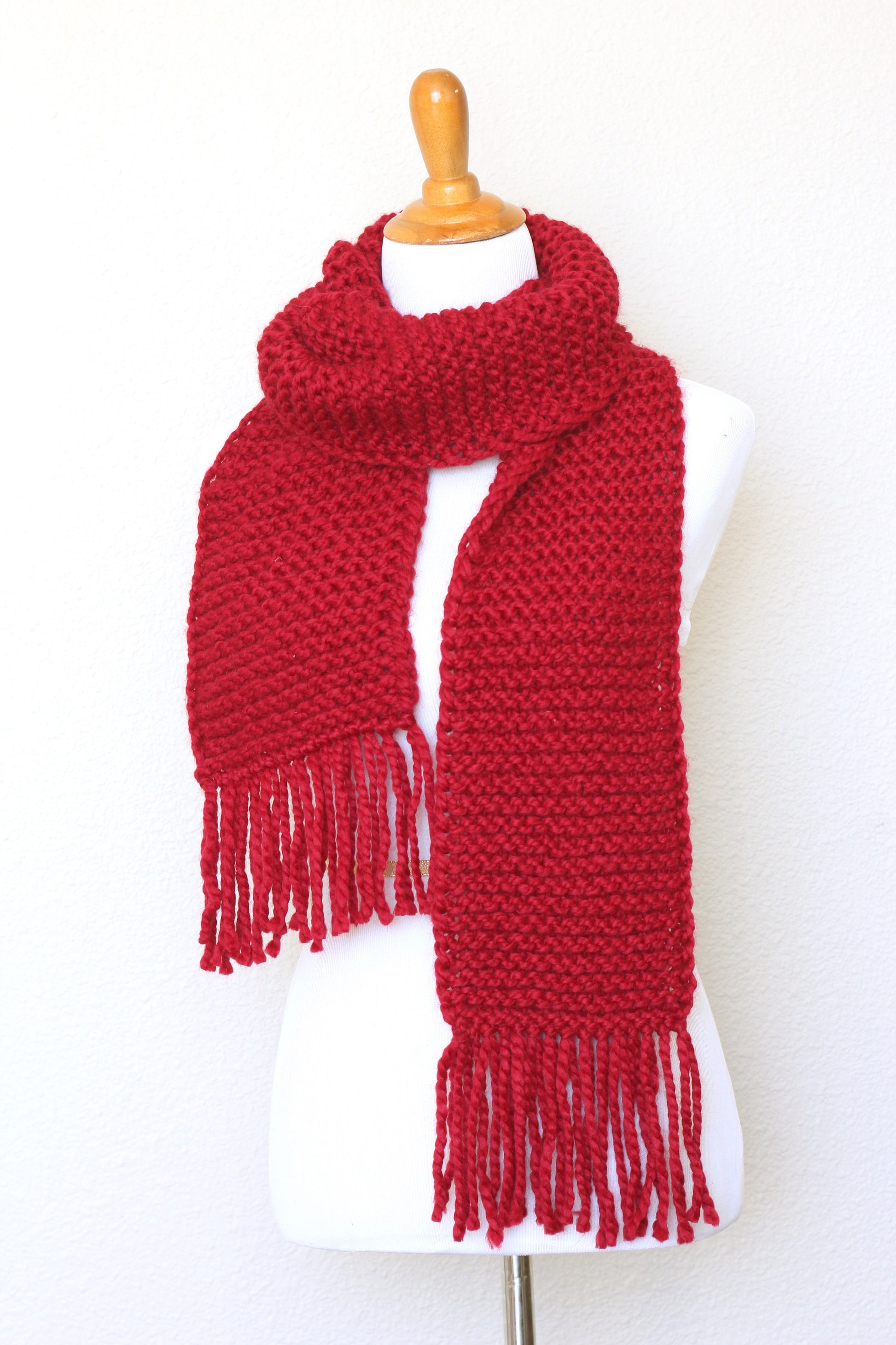 Pompabee Chunky Knit Scarf Red One Size