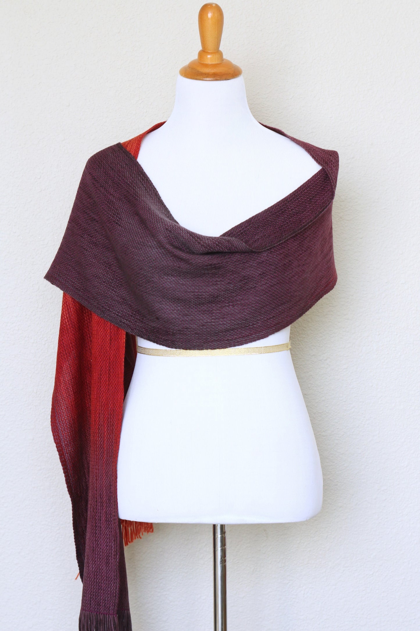 Red handwoven scarf