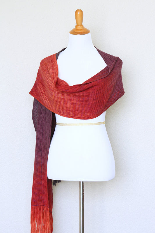Red woven scarf