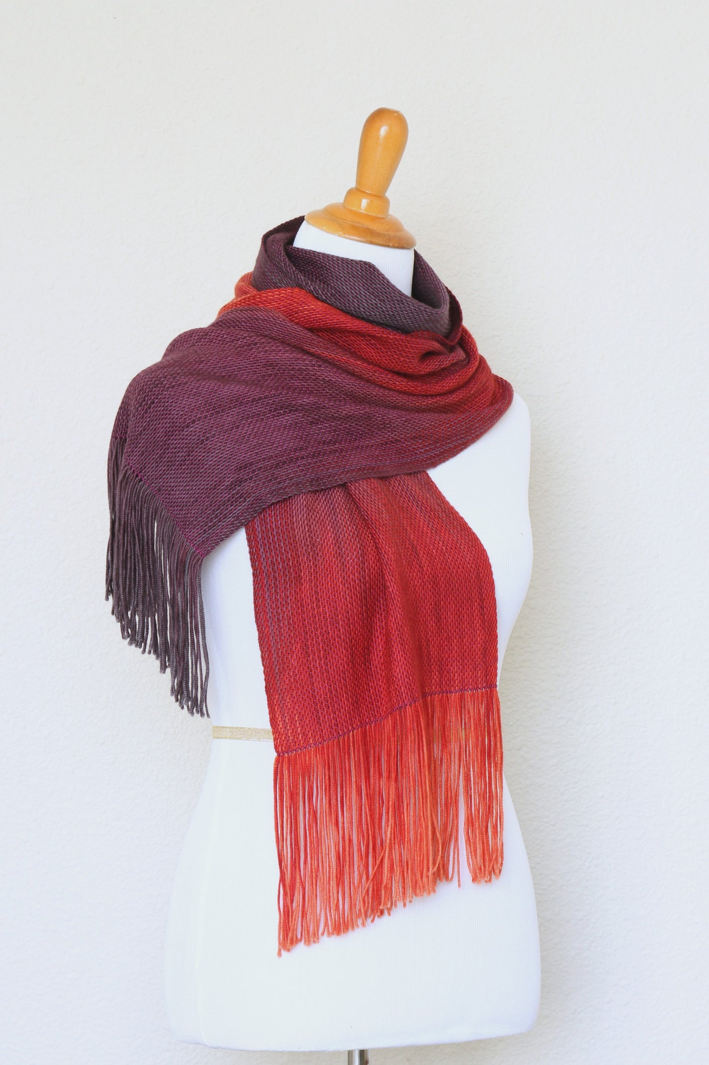 Red handwoven scarf