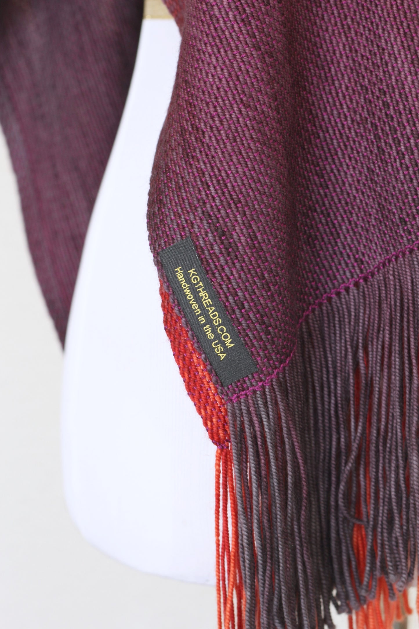 Woven scarf, women scarf in burgundy, red and dark purple colors, handwoven wrap, gift for her