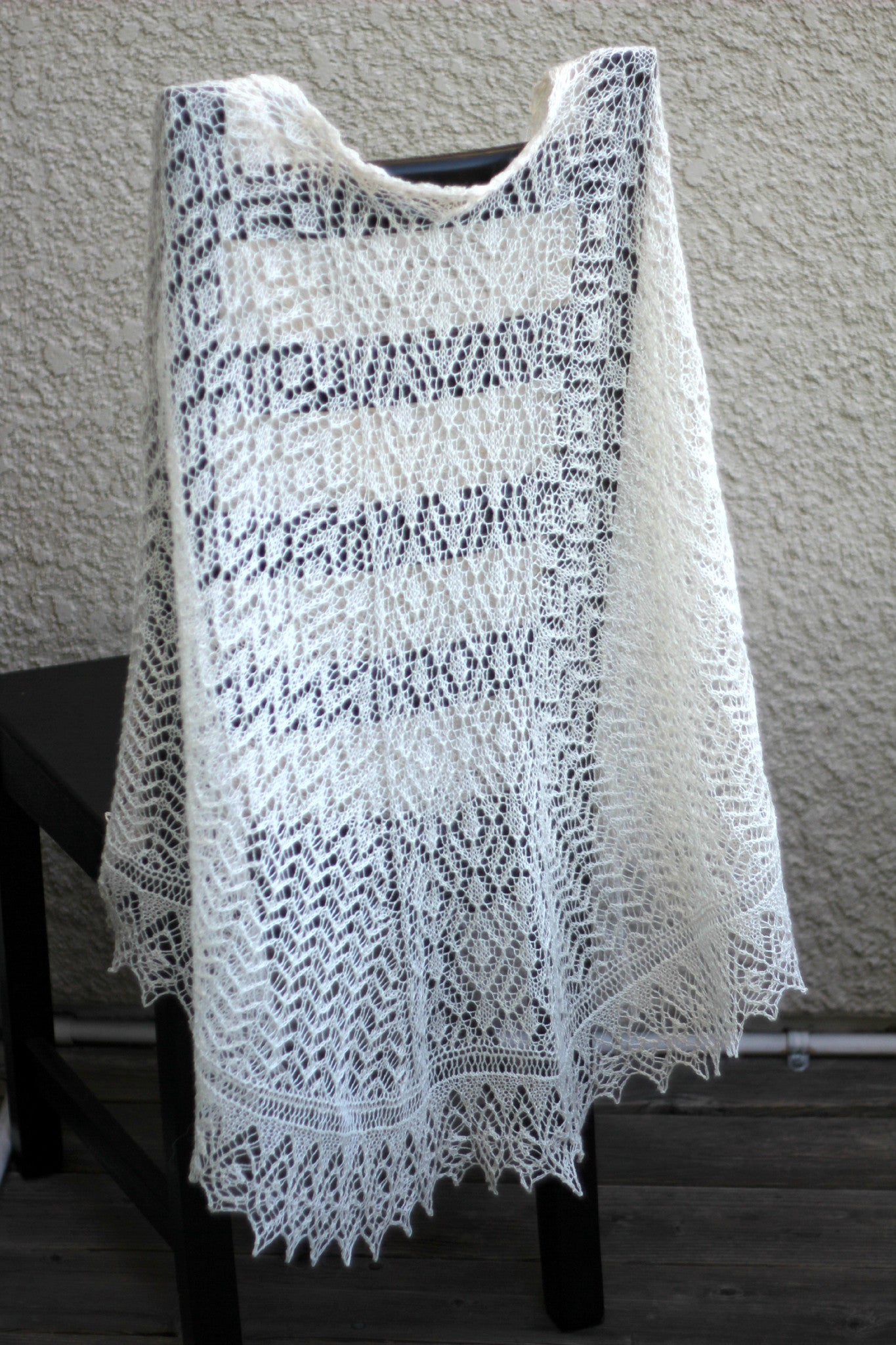 Knit wedding shawl