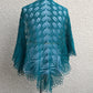 Emerald green knit shawl
