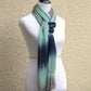 Woven scarf in mint green, blue and beige colors, gift for her