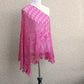 Pink knit shawl