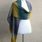 Woven dark teal mustard and grey scarf