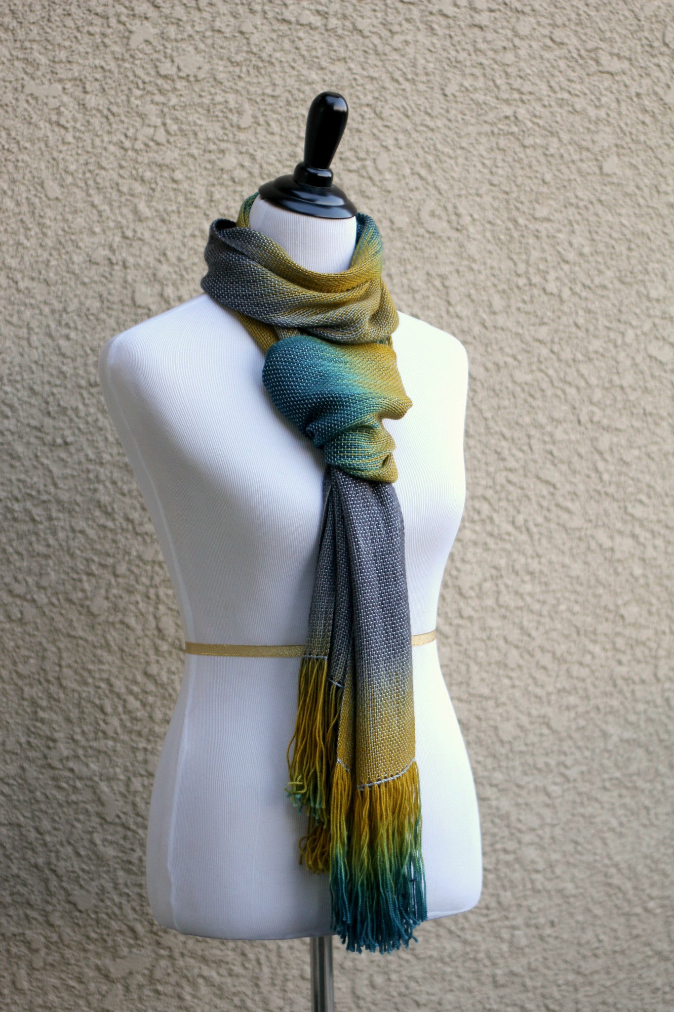 Grey mustard scarf