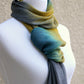 Dark teal and mustard scarf
