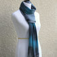Grey and blue woven scarf