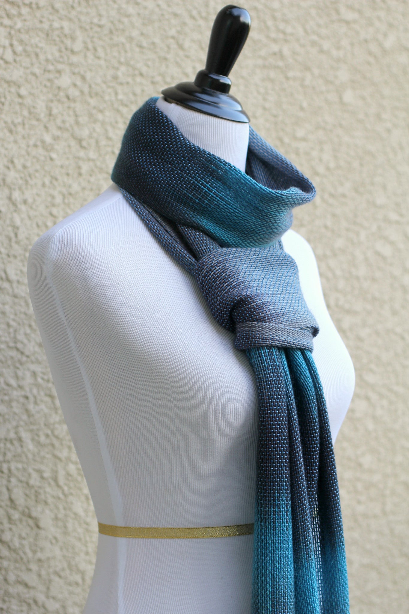 Blue and grey scarf