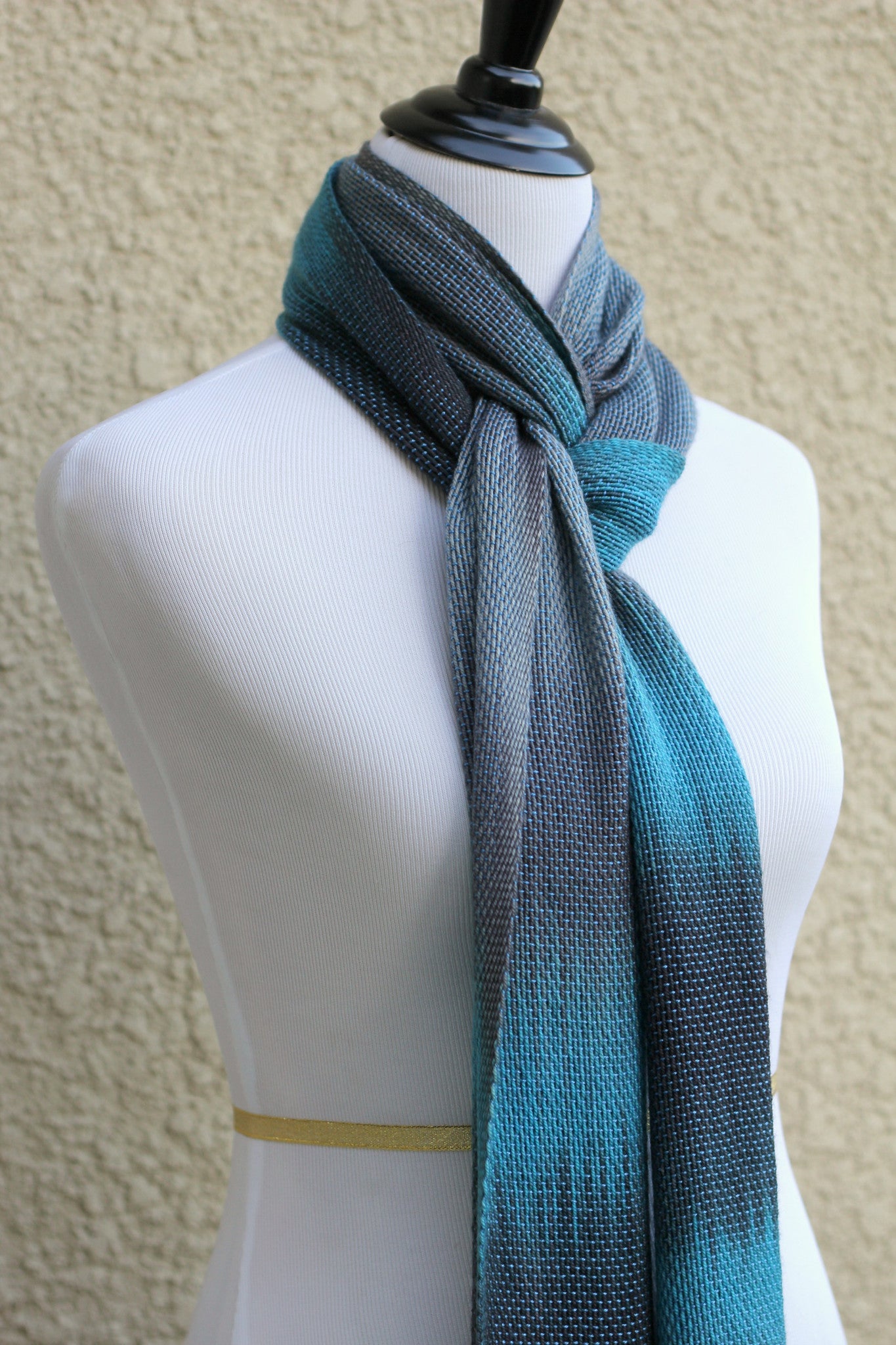 Grey and blue scarf