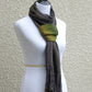 Woven grey and green scarf
