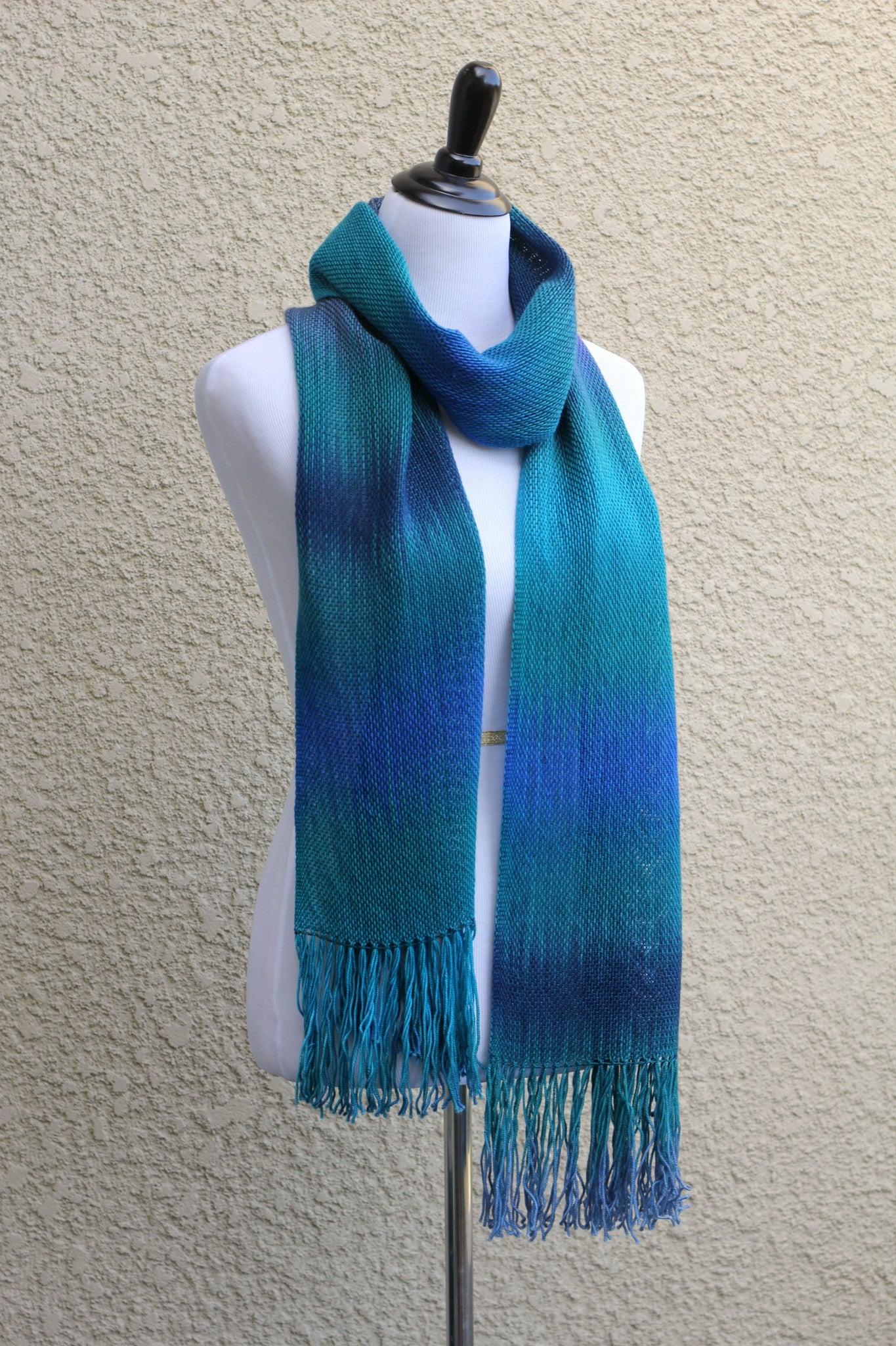 Blue and green scarf