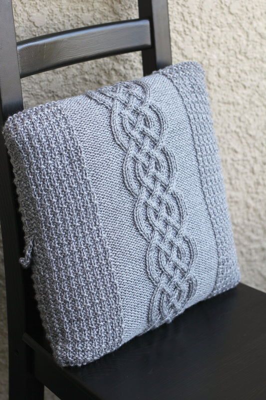 Knitting patterns - 2 knit pillowcase patterns bundle