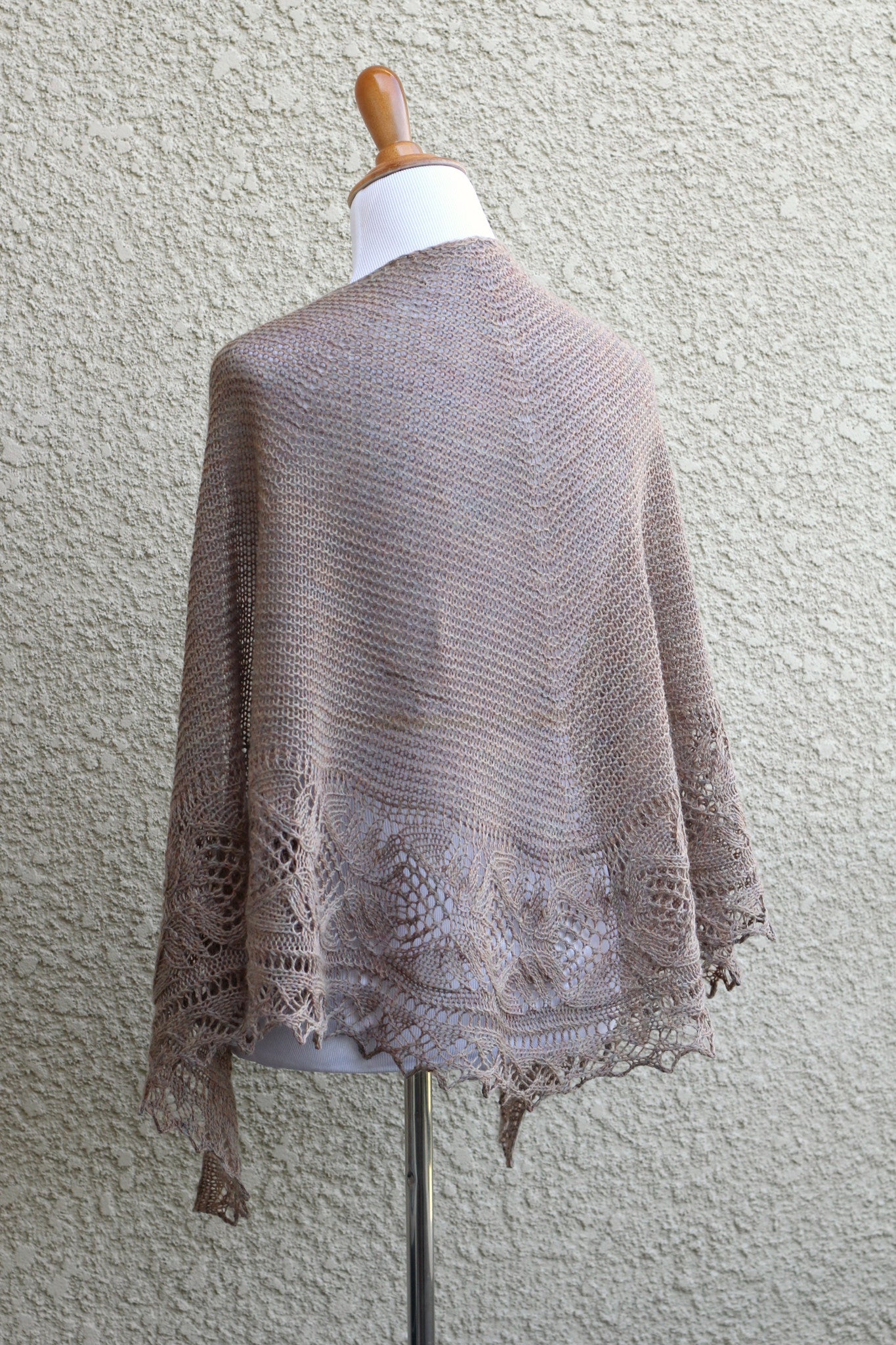 Knit beige shawl
