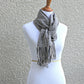 Woven scarf in beige and grey colors gift for him, gift for her
