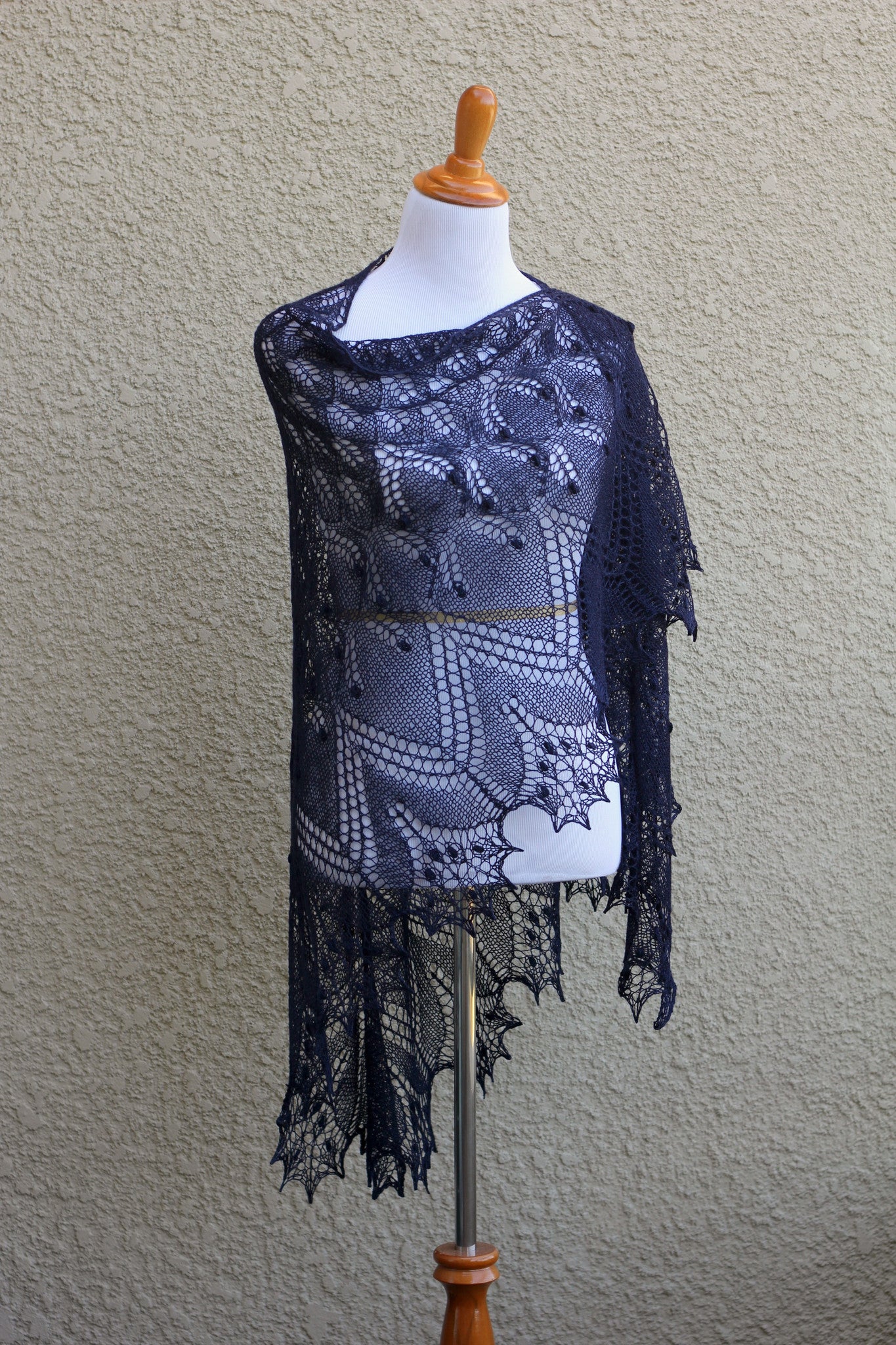 Lace knit wrap