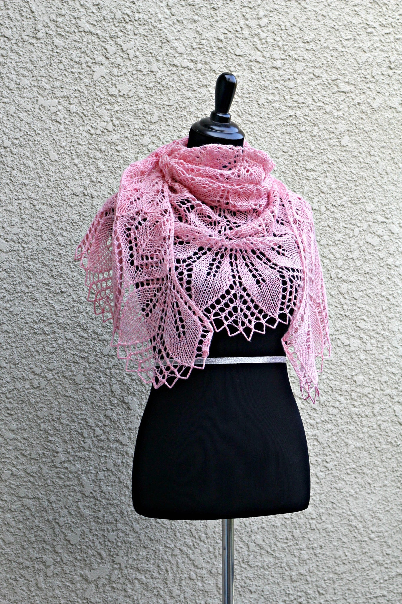 Pink lace shawl