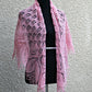 Pink knit shawl