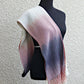 Hand woven long scarf gradient color pink cream dark grey blanket scarf with fringe