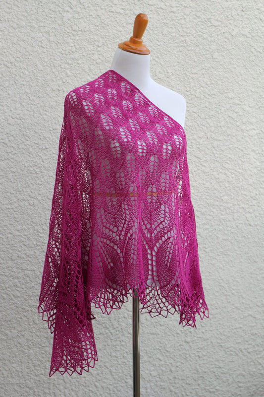 Fuchsia pink shawl