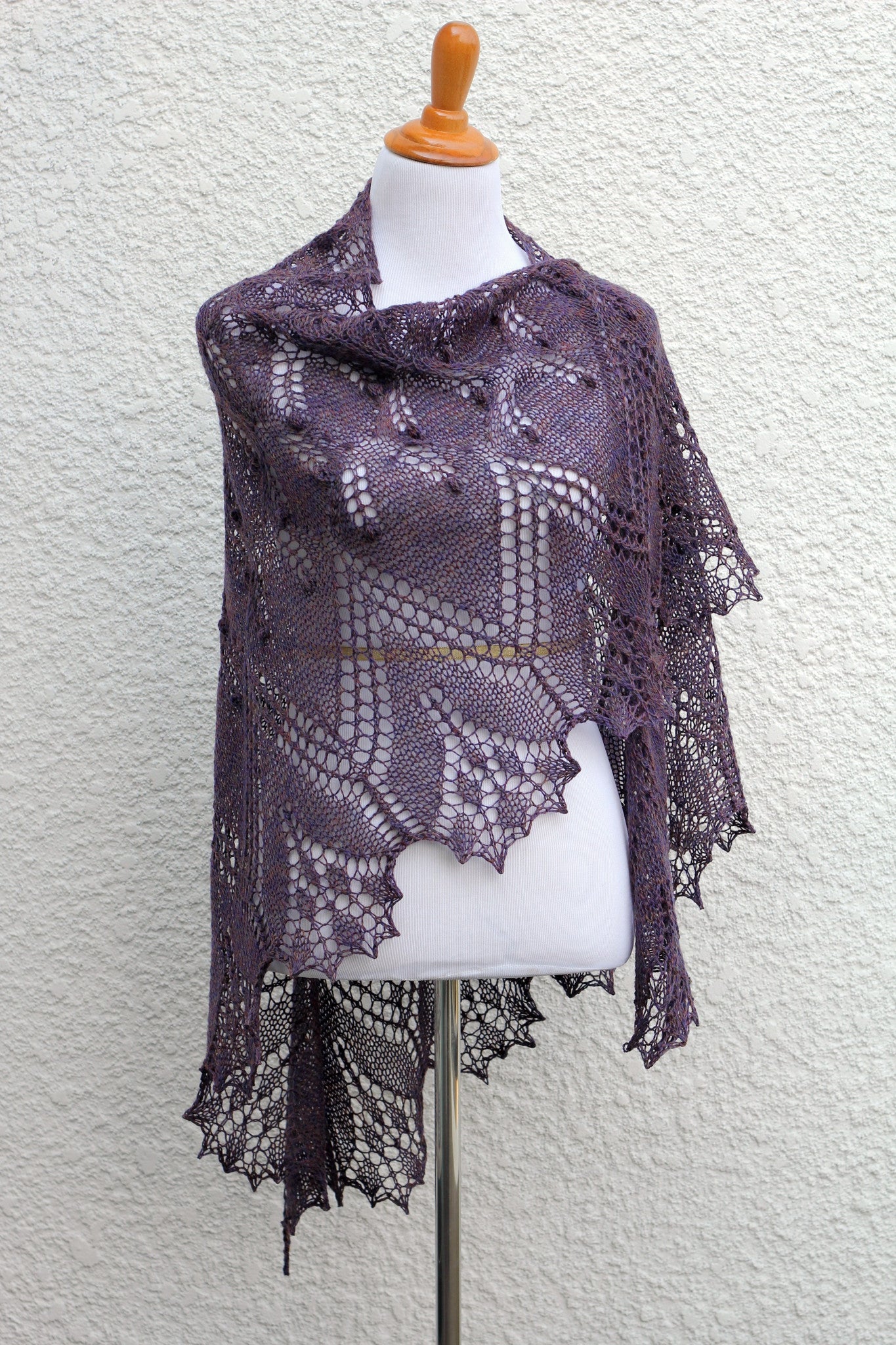 Knit lace shawl