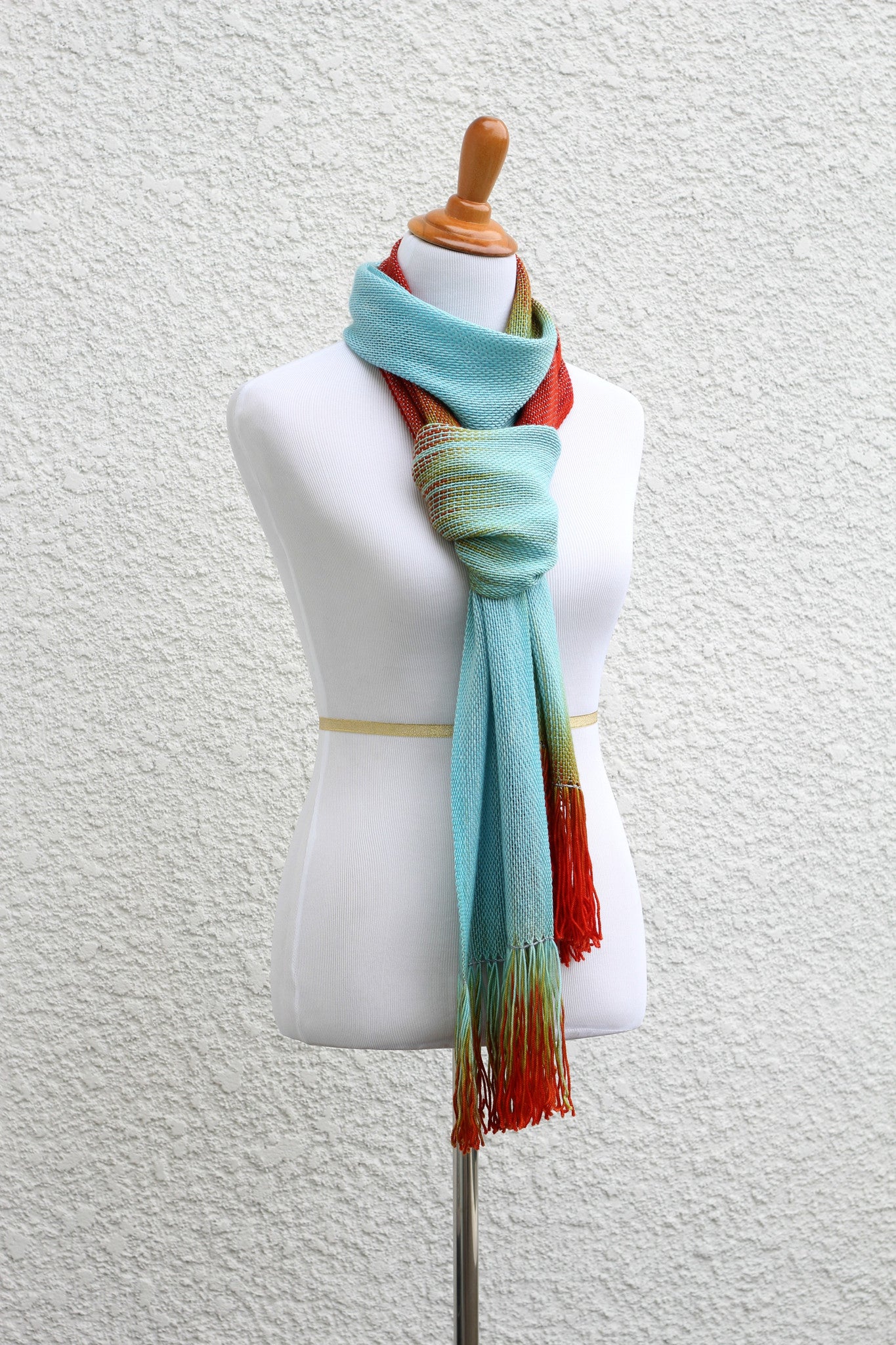 Blue and red scarf