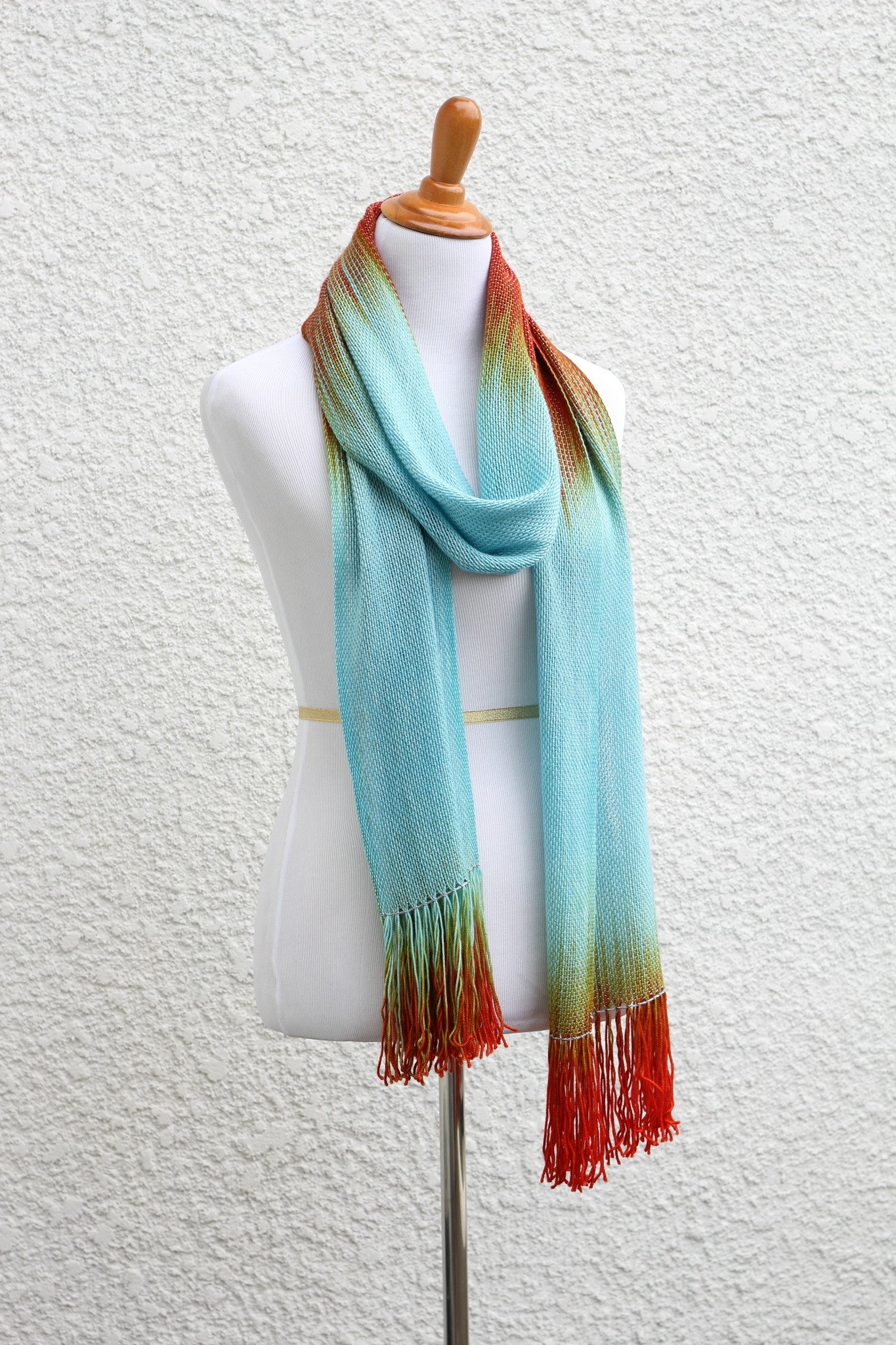 Blue and red scarf