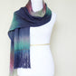 Woven scarf in purple, navy and green colors, gift for her