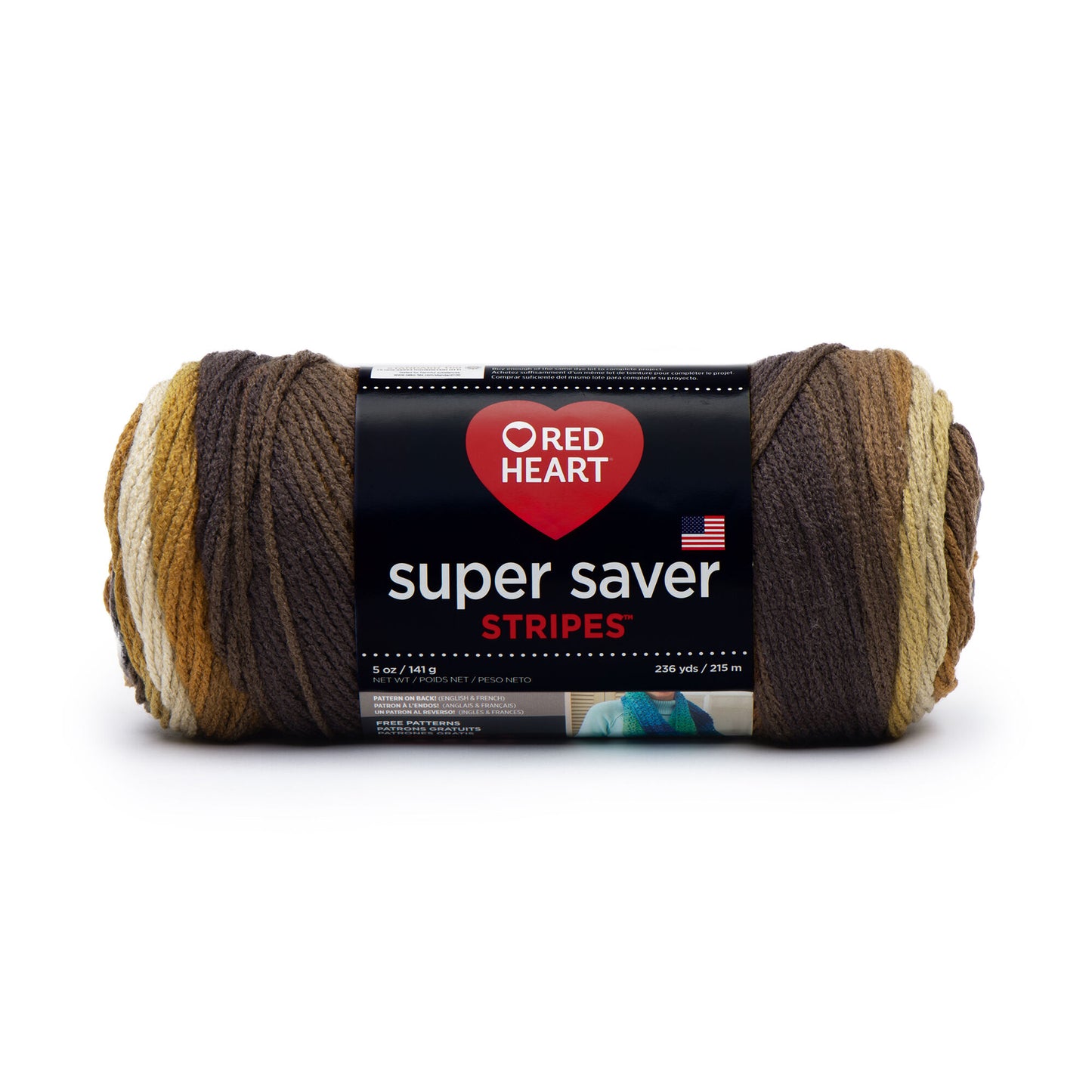 Red Heart Super Saver Stripes & Prints, Yarn Medium Worsted 5oz