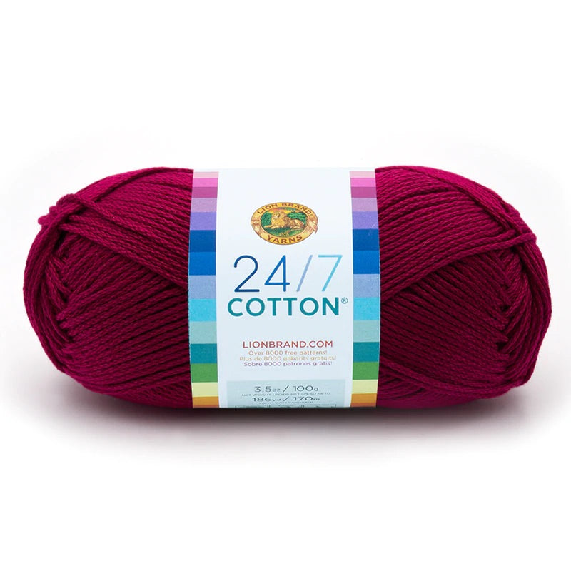 Lion Brand Yarns Worsted weight 24/7 Cotton Yarn Orchid