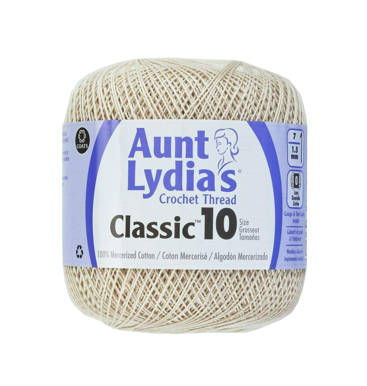 Aunt Lydia's Crochet Thread Classic Size 10, 350 yards per spool