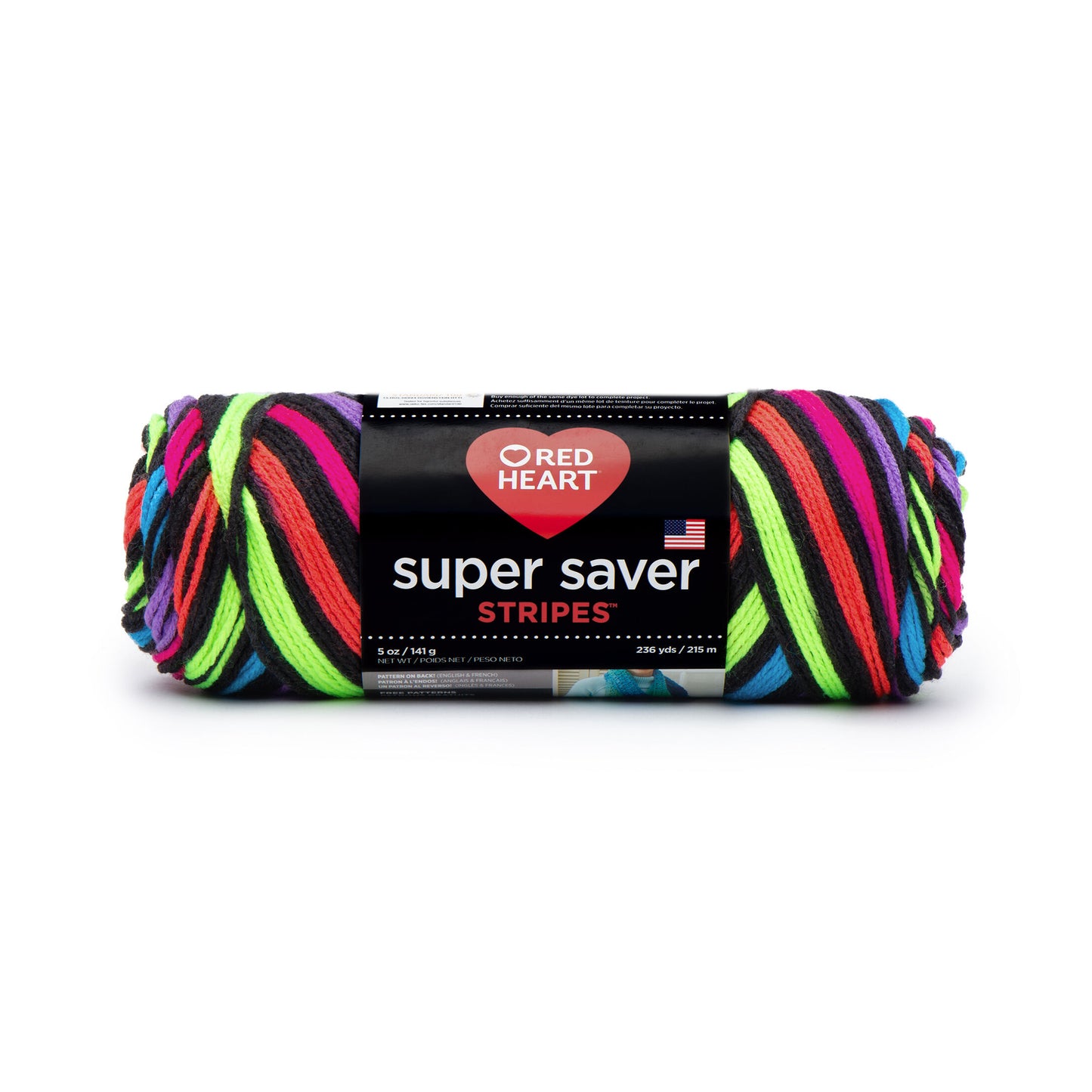 Red Heart Super Saver Stripes & Prints, Yarn Medium Worsted 5oz