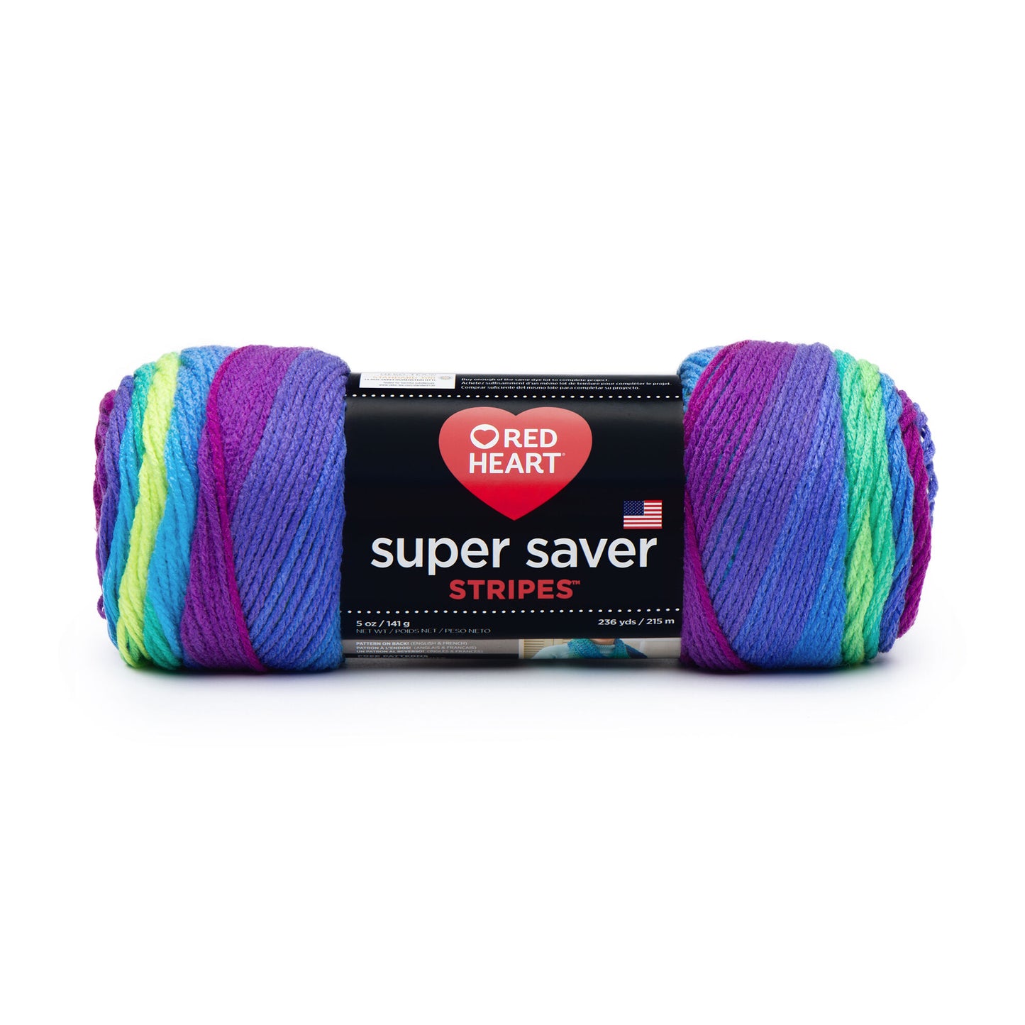 Red Heart Super Saver Stripes & Prints, Yarn Medium Worsted 5oz