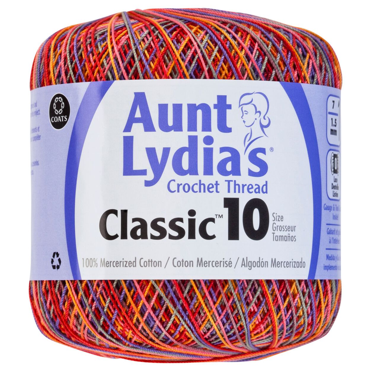 Aunt Lydia's Crochet Thread Classic Size 10, 350 yards per spool