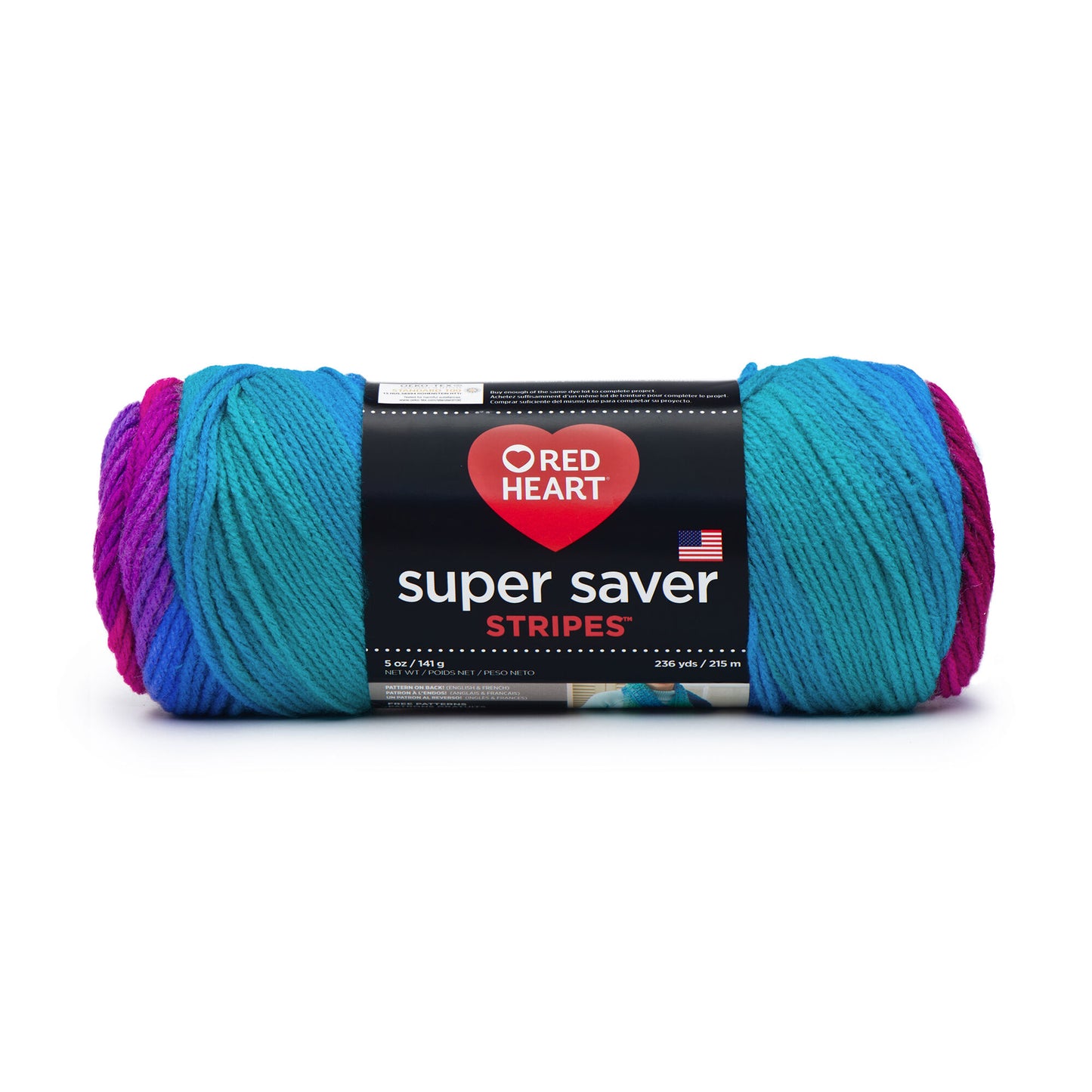 Red Heart Super Saver Stripes & Prints, Yarn Medium Worsted 5oz