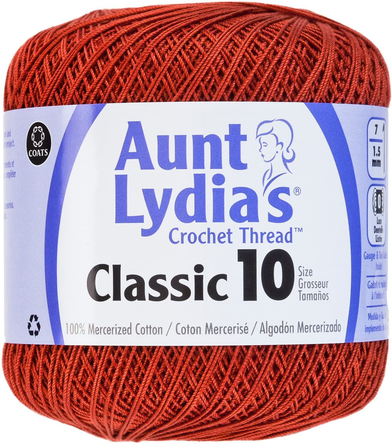 Aunt Lydia's Crochet Thread Classic Size 10, 350 yards per spool