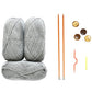DIY knitting kit, knit kit, knitting tutorial for Aran pillowcover