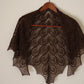 Knitted lace shawl in brown color