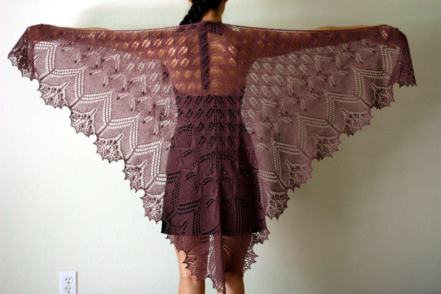 Knitted lace shawl