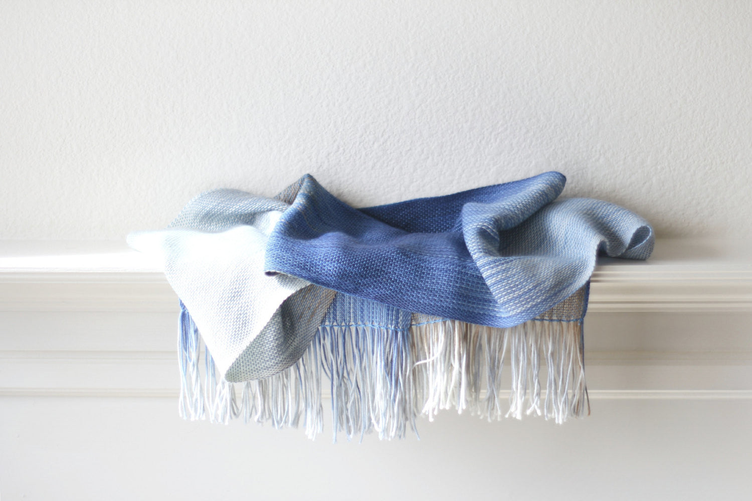 Blue and white woven wrap