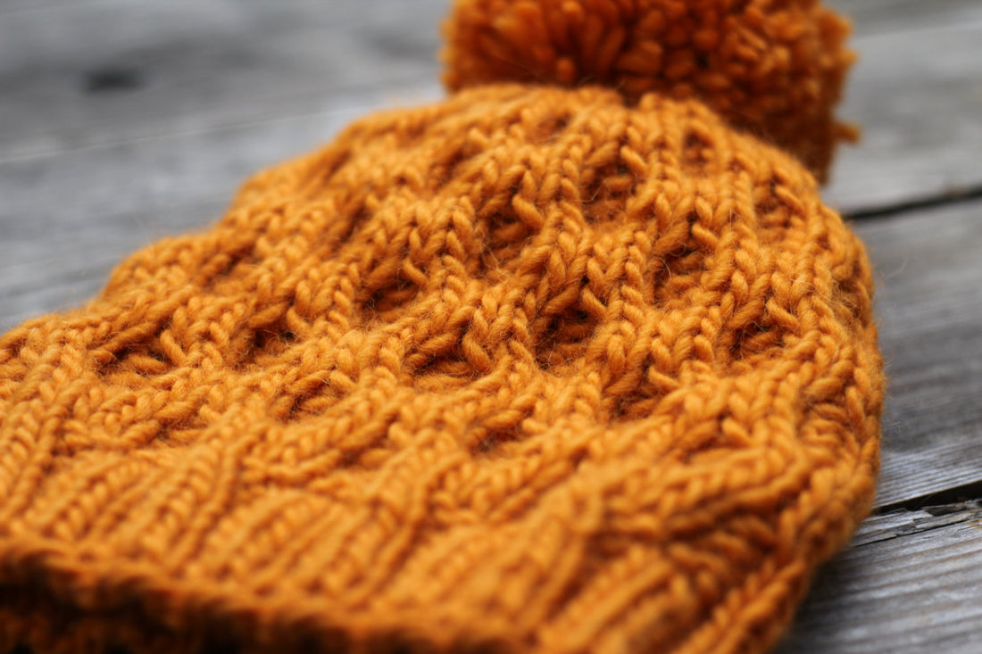 Knit hat pattern honeycomb hat winter PDF – KGThreads