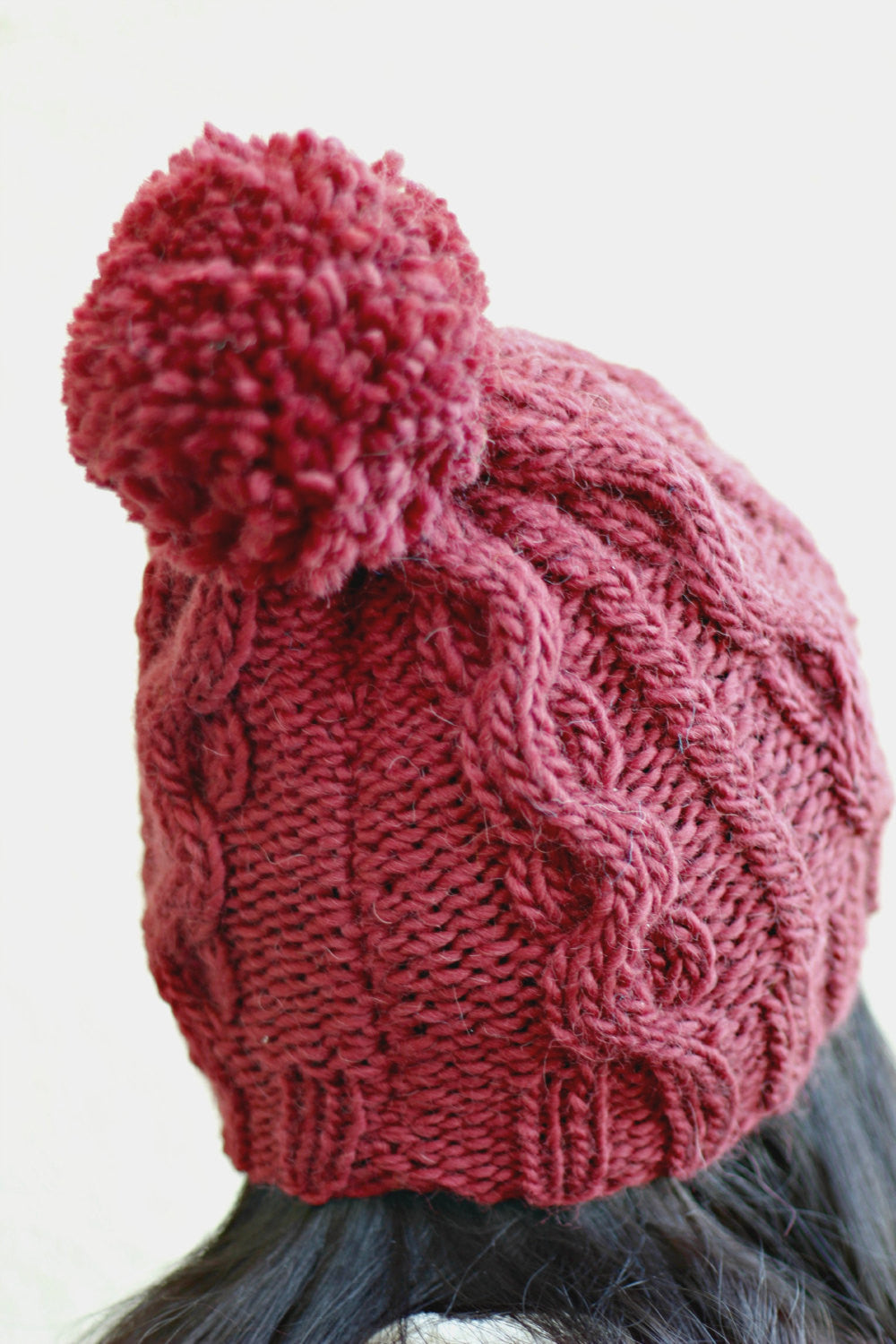 Wine red knit hat