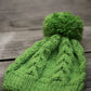 Green knit hat for women