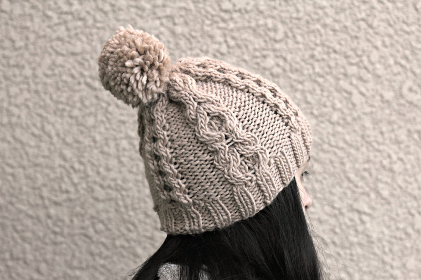 Knit hat with cables
