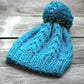 Knit blue hat for women