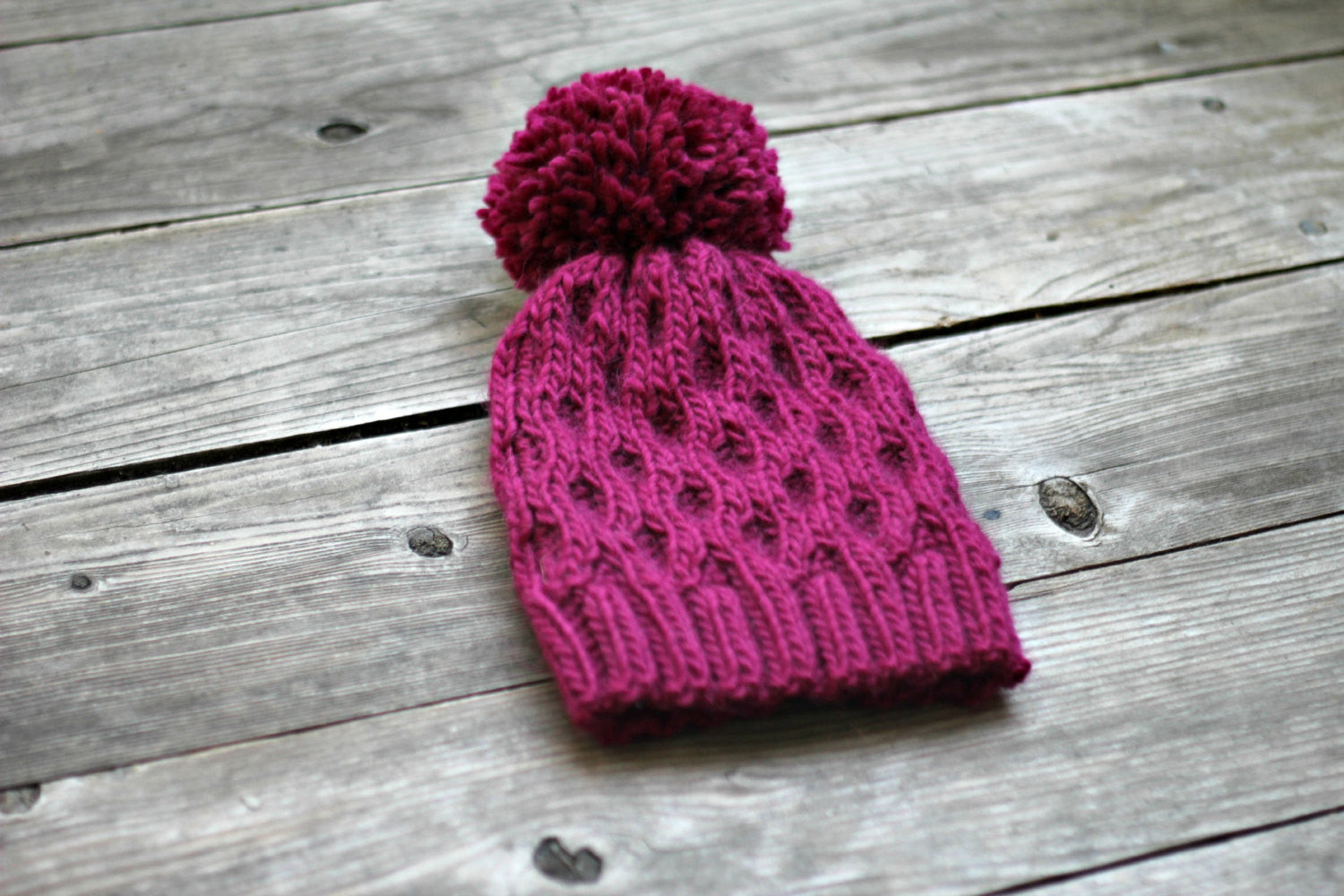 Fuchsia knit hat